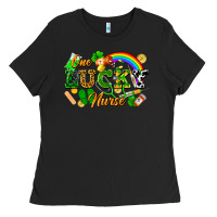Black one lucky nurse Ladies Tee - FaDigitalArtStudio