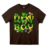 Chocolate Brown Lucky Boy St. Patrick's Day Heavy Core Tee - HowdyJamesFarm