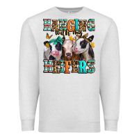 Oatmeal Heather hanging with my heifers Premium Sweatshirt - Jasminsmagicworld