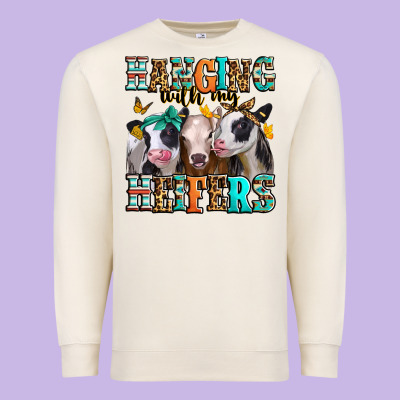 Hanging With My Heifers Premium Sweatshirt Designed By Jasminsmagicworld
