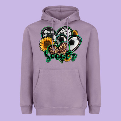 Soccer Hearts Heavyweight Hoodie Designed By Jasminsmagicworld