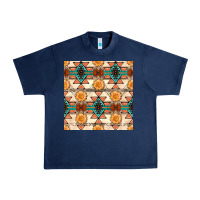 Navy native american aztec seamless pattern 1 Urban Heavy Tee - BundleAndBundleShop