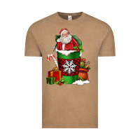 Vintage Coffee Christmas Santa Claus Coffee Cup Vintage Tee - FaDigitalArtStudio