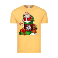 Vintage Mustard Christmas Santa Claus Coffee Cup Vintage Tee - FaDigitalArtStudio