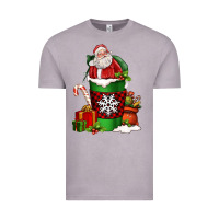 Vintage Zinc Christmas Santa Claus Coffee Cup Vintage Tee - FaDigitalArtStudio