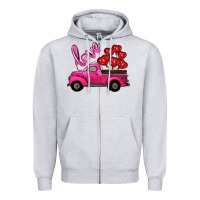 Heather Grey valentines day turck with balloons Zipper Hoodie - RanaPortraitStore