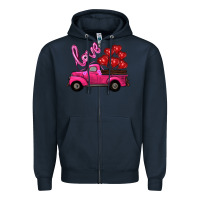 Navy valentines day turck with balloons Zipper Hoodie - RanaPortraitStore