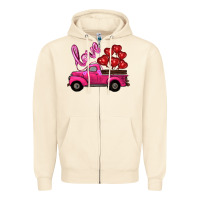Valentines Day Turck With Balloons Zipper Hoodie | Teevron