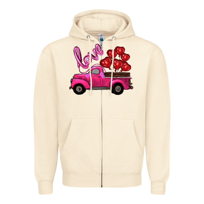 Valentines Day Turck With Balloons Zipper Hoodie by RanaPortraitStore | Teevron