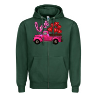 Sports Green valentines day turck with balloons Zipper Hoodie - RanaPortraitStore