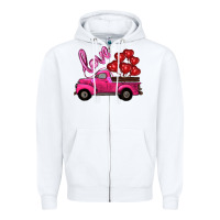 White valentines day turck with balloons Zipper Hoodie - RanaPortraitStore