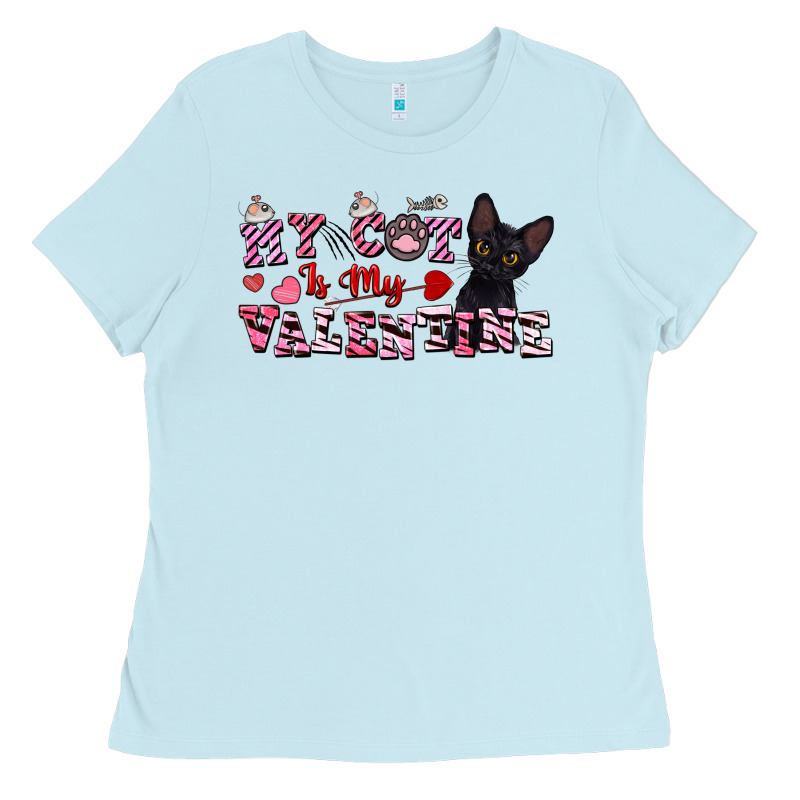 My Cat Is My Valentine Ladies Tee by FaDigitalArtStudio | Teevron