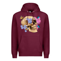 Burgundy skull flora butterfly Premium Hoodie - Artiststas