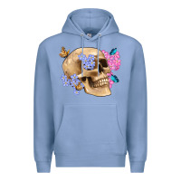 Colony Blue skull flora butterfly Premium Hoodie - Artiststas