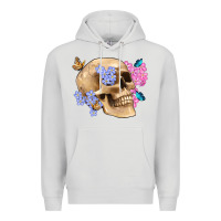 Dove Grey skull flora butterfly Premium Hoodie - Artiststas