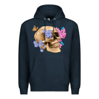 Navy skull flora butterfly Premium Hoodie - Artiststas