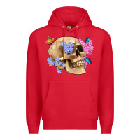 Red skull flora butterfly Premium Hoodie - Artiststas