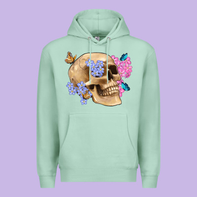Skull Flora Butterfly Premium Hoodie Designed By Artiststas