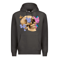 Smoke skull flora butterfly Premium Hoodie - Artiststas