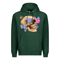 Sports Green skull flora butterfly Premium Hoodie - Artiststas