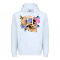 White skull flora butterfly Premium Hoodie - Artiststas