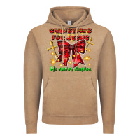 Festive Christmas Message With Crosses Vintage Hoodie | Teevron