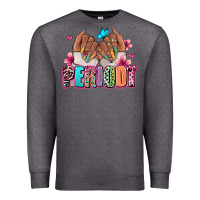 Charcoal Heather Periodt afro woman nail art Premium Sweatshirt - RanaPortraitStore