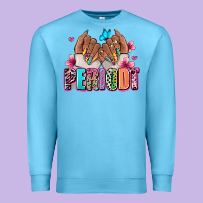 Periodt Afro Woman Nail Art Premium Sweatshirt Designed By Ranaportraitstore
