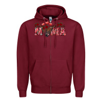 Burgundy valentines day mama Zipper Hoodie - RanaPortraitStore