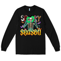 Black Spooky Season Long Sleeve Tee - CowhideDigitalArt