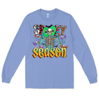 Colony Blue Spooky Season Long Sleeve Tee - CowhideDigitalArt