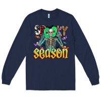 Navy Spooky Season Long Sleeve Tee - CowhideDigitalArt