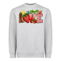 Heather Grey love strawberry Heavyweight Sweatshirt - RanaPortraitStore