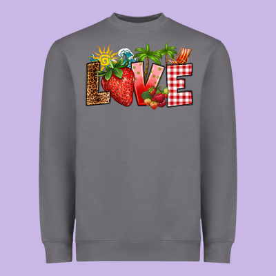 Love Strawberry Heavyweight Sweatshirt Designed By Ranaportraitstore