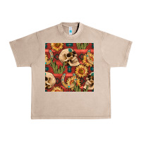 French Oak western skull aztec seamless pattern Urban Heavy Tee - BundleAndBundleShop