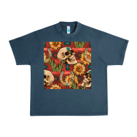 Midnight Navy western skull aztec seamless pattern Urban Heavy Tee - BundleAndBundleShop