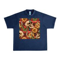 Navy western skull aztec seamless pattern Urban Heavy Tee - BundleAndBundleShop