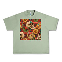 Oil Green western skull aztec seamless pattern Urban Heavy Tee - BundleAndBundleShop