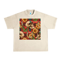 Western Skull Aztec Seamless Pattern Urban Heavy Tee | Teevron