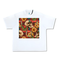 White western skull aztec seamless pattern Urban Heavy Tee - BundleAndBundleShop