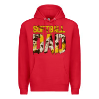 Red no background softball dad Premium Hoodie - Jasminsmagicworld