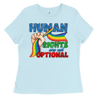 Baby Blue Human Rights Are Not Optional Ladies Tee - BundleAndBundleShop