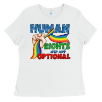 White Human Rights Are Not Optional Ladies Tee - BundleAndBundleShop