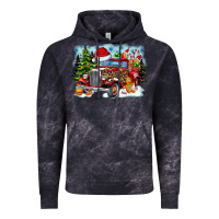 Cloud Black Christmas truck Vintage Hoodie - CowhideDigitalArt