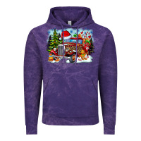 Cloud Purple Christmas truck Vintage Hoodie - CowhideDigitalArt