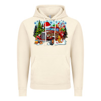 Vintage Artic Christmas truck Vintage Hoodie - CowhideDigitalArt