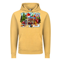 Vintage Mustard Christmas truck Vintage Hoodie - CowhideDigitalArt