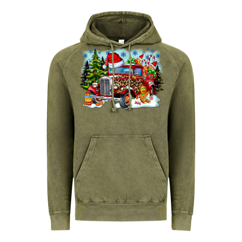 Christmas Truck Vintage Hoodie by CowhideDigitalArt | Teevron