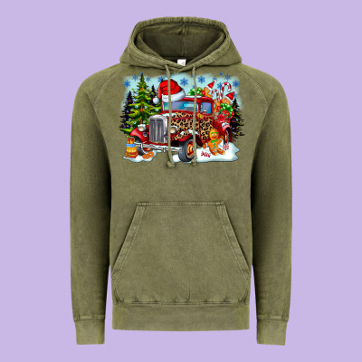 Christmas Truck Vintage Hoodie Designed By Cowhidedigitalart