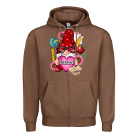 Chestnut valentines day teacher gnome Zipper Hoodie - RanaPortraitStore